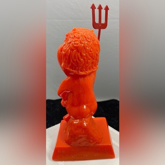 Vintage Rare R&W Berries I’m A Horn% Little Devil Hot Orange Resin Statue 1971 - Picture 2 of 8